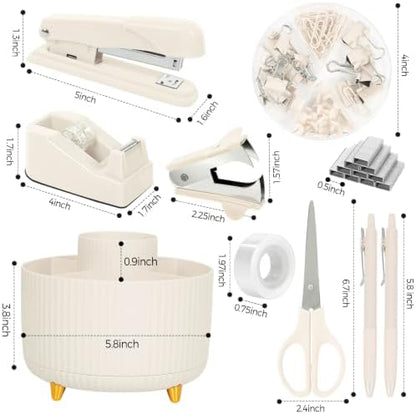 SKYDUE Desk Organizer Set with 360° Rotating Pen Holder