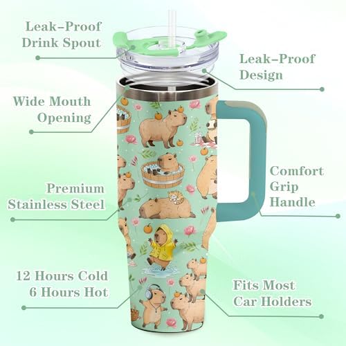 Capybara Gifts for Women Men, Capybara Tumbler Travel Mug Cup