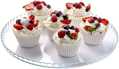Pasabahce Premium Clear Glass Servicing Tray, Uniqe Desing Cake