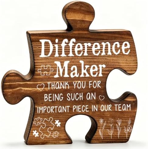 Difference Maker Piece Plaque, Thank You Gift for Team Member