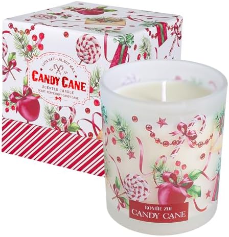 ROMIIE ZOI Christmas Scented Jar Candle - 6oz Soy Wax Candle - Candy