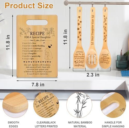 Daughter Gifts from Mom, Daughter Birthday Gifts Cutting Board Set