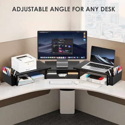 OPNICE Desk Organizers and Accessories, Dual Monitor Stand Riser with