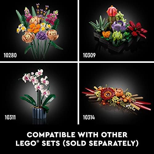 LEGO Botanicals Artificial Wildflower Bouquet - Fake Indoor Flowers
