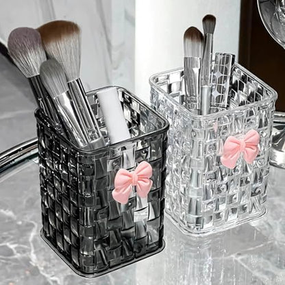 Acrylic Pen Holder for Desk, Clear Pencil Organizer Makeup Brush Cup