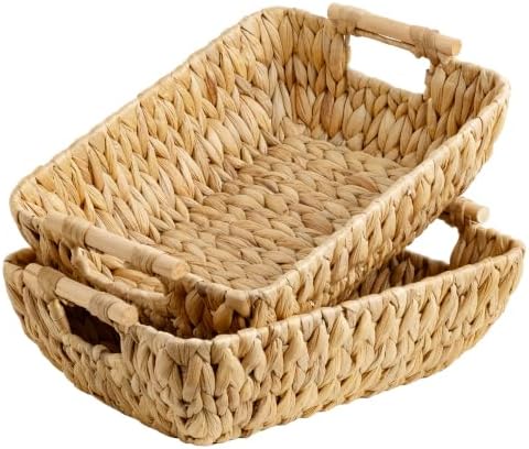 StorageWorks Wicker Baskets for Shelves, Hyacinth Storage Baskets