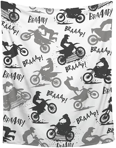 Dirt Bike Blanket Gifts,Ultra Soft Motorbike Throw Blanket Boys Kids