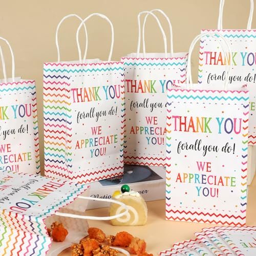 CHUNNIN 24 Pcs We Appreciate You Paper Gift Bags Thank You for All You