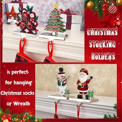 Stocking Holders for Mantle Set of 6 Stocking Hangers Weighted Mantel