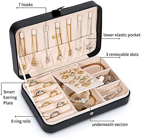 KCY Travel Jewelry Organizer Box for Women Girls, Small Travel Jewelry