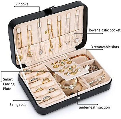 KCY Travel Jewelry Organizer Box for Women Girls, Small Travel Jewelry