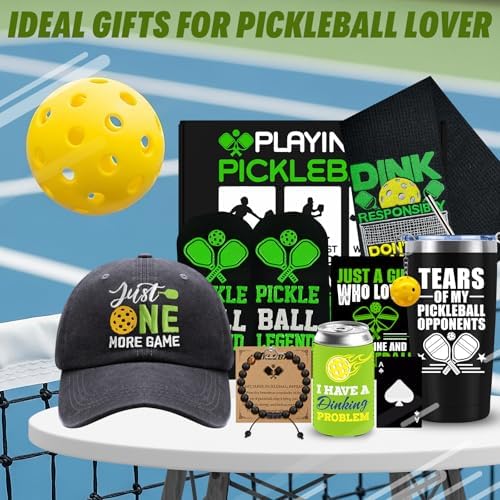 10 Pieces Pickleball Gifts for Men, Pickleball Lover Stuff with 20 Oz