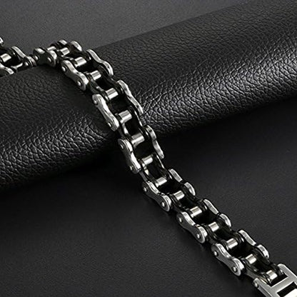 Feraco Mens Bikers Bracelet Stainless Steel Motorcycle Bike Chain