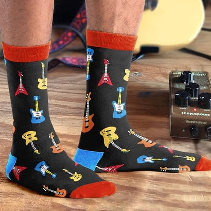 Cool Music Accessories Gifts - Guitar Drum Piano Trumpet Socks, Funny