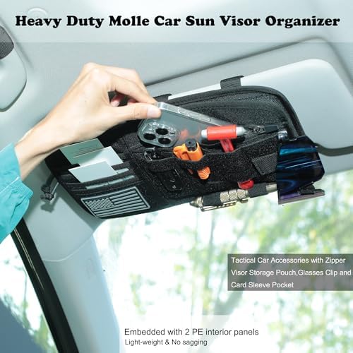 Heavy Duty Molle Car Sun Visor Organizer - Tactical Car Accessories