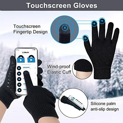 Loritta Winter Hats for Men, 3 PCS Fleece Beanie Scarf Gloves Set