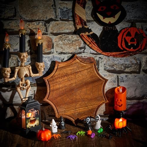 Ziliny Halloween Charcuterie Board, Mini Spider Web Cutting Board Gift
