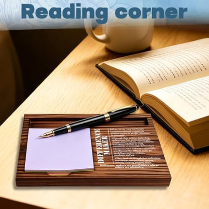 FOUGSTA Difference Maker Wooden Note Pen Holder, Appreciation Gift for