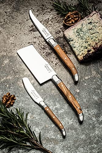 Laguiole Style De Vie Cheese Knives, Luxury Line, Olive Wood, Set of