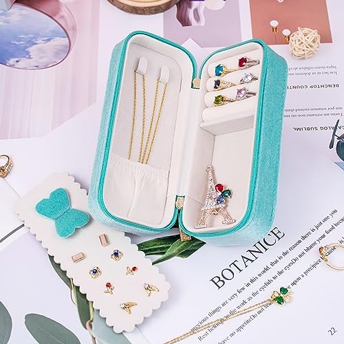 BONNY DODO Small Travel Jewelry Box Organizer for Women with Plush