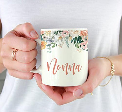 Andaz Press 11oz. Mother's Day Coffee Mug Gift, Peach Flowers Florals