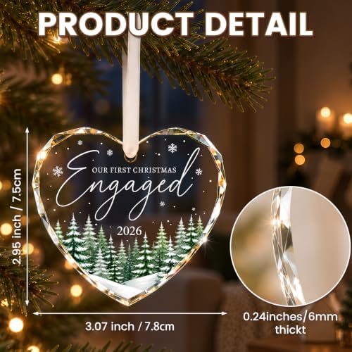 Engagement Ornament 2026 Our First Christmas Engaged Gifts for Couples