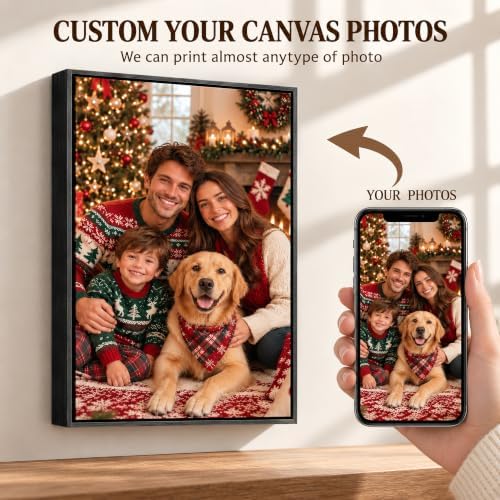 Custom Canvas Prints with Your Photo, Floating Frame Wall Art Decor