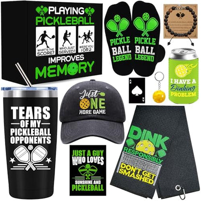 10 Pieces Pickleball Gifts for Men, Pickleball Lover Stuff with 20 Oz