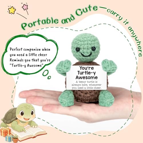 Mini Funny Turtle Birthday Gifts for Women Men Christmas, Thanksgiving