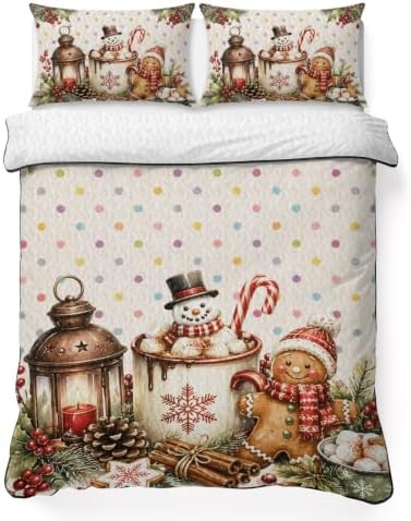 Christmas Quilt Set Twin Size 3 Pieces Quilted Bedspread Soft