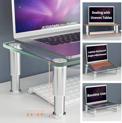 Hemudu Clear Computer Monitor Stand Riser with Height Adjustable Multi