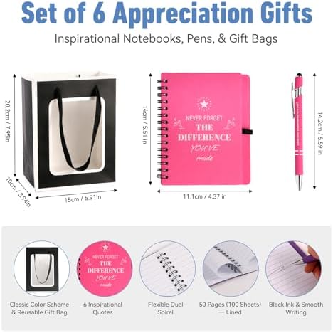 6 Set/36 Pcs Teacher Employee Appreciation Gifts Bulk - 20 Oz