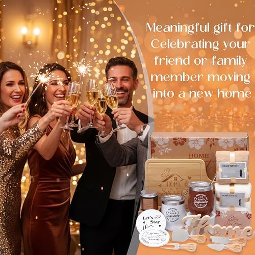 19 Pcs Housewarming Gift for Couple, Rustic Brown New Home Set