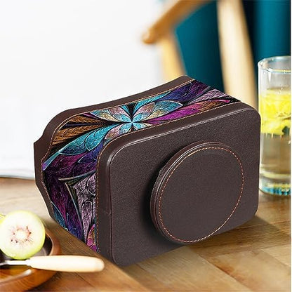 360° Rotating Remote Control Holder, PU Leather TV Remote Caddy, Pen
