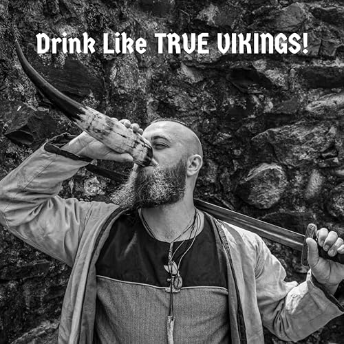 Drinking Horn — 10-12 Inch Viking Gifts for Men & Women | With Thor
