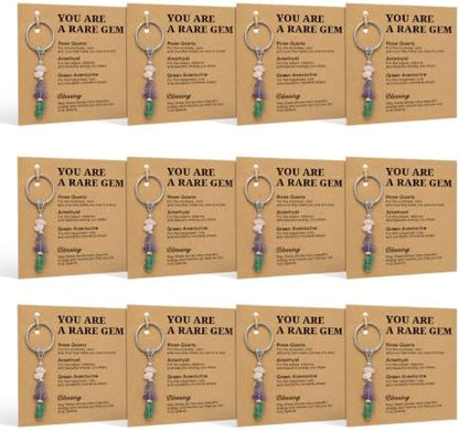 12 Pcs Appreciation Team Gifts for Coworkers, Thank You Keychain Bulk