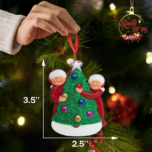 Santa Tell Me First Christmas Ornament 2026 Personalized Couple