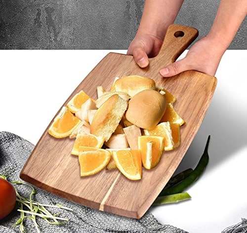 Acacia Wood Chopping Cutting Board Kitchen with Handle Charcuterie