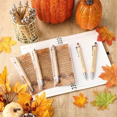 Epakh 50 Sets Thanksgiving Gifts Bulk, Fall Pens with Cards, Retro
