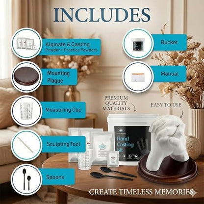 Hula Home Hand Casting Kit for Couples or Family with Mounting Plaque
