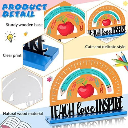 Yulejo 4 Pcs Teacher Appreciation Table Centerpieces Back to School