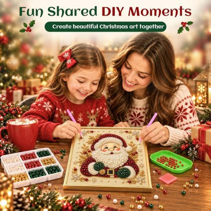 CALLUMR DIY Christmas Pearl Diamond Painting Art Kit with Frame