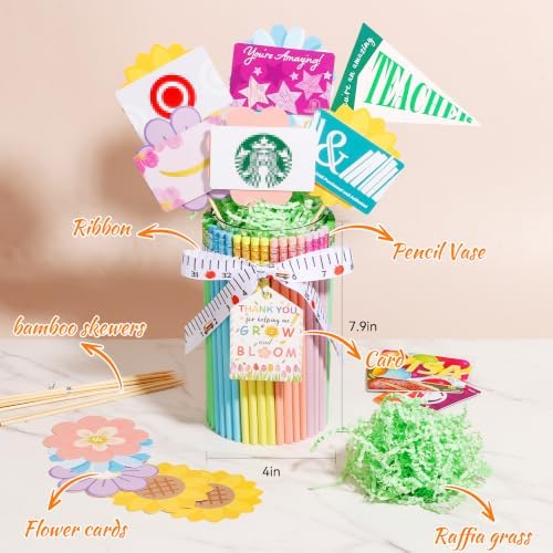 Teacher Gifts-Gift Card Holder,Macaron-Coloured Pencil-Shaped