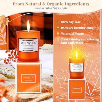 13PCS Fall Gift-Orange Gifts for Women,Thank You Birthday Baskets for