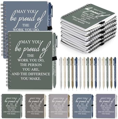Honoson 10 Sets/20 Pcs Employee Notebook Pen Gifts, Stylish Color