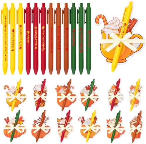 24 Set Fall Coffee Cup Sticky Notes and Pens Thanksgiving Party Gift