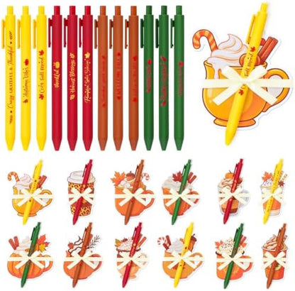 24 Set Fall Coffee Cup Sticky Notes and Pens Thanksgiving Party Gift