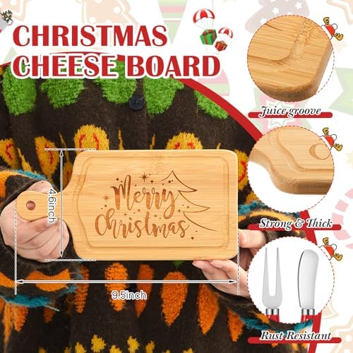 Ziliny 1 Set Christmas Cheese Board and Knife Gift Set, Wooden Small