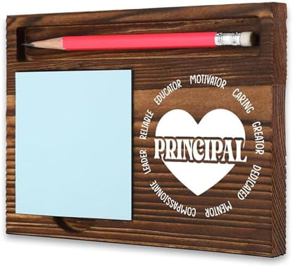Principal Appreciation Gift Wooden Pencil Note Holder Desk Organizer