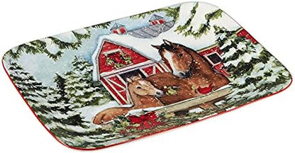 Certified International Homestead Christmas Rectangular Platter 14in x